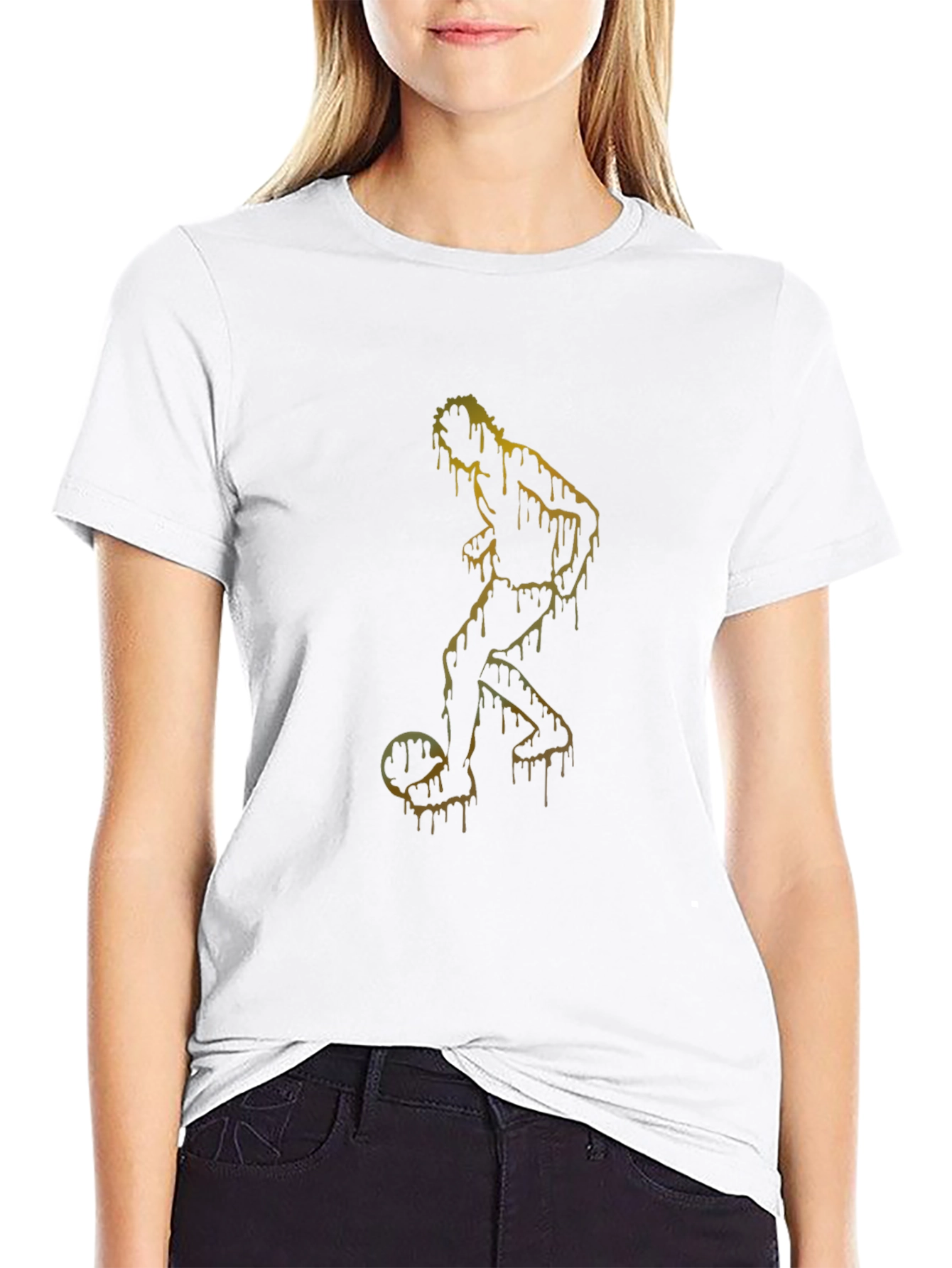 Dripping Soccer Player Graphic T-Shirt