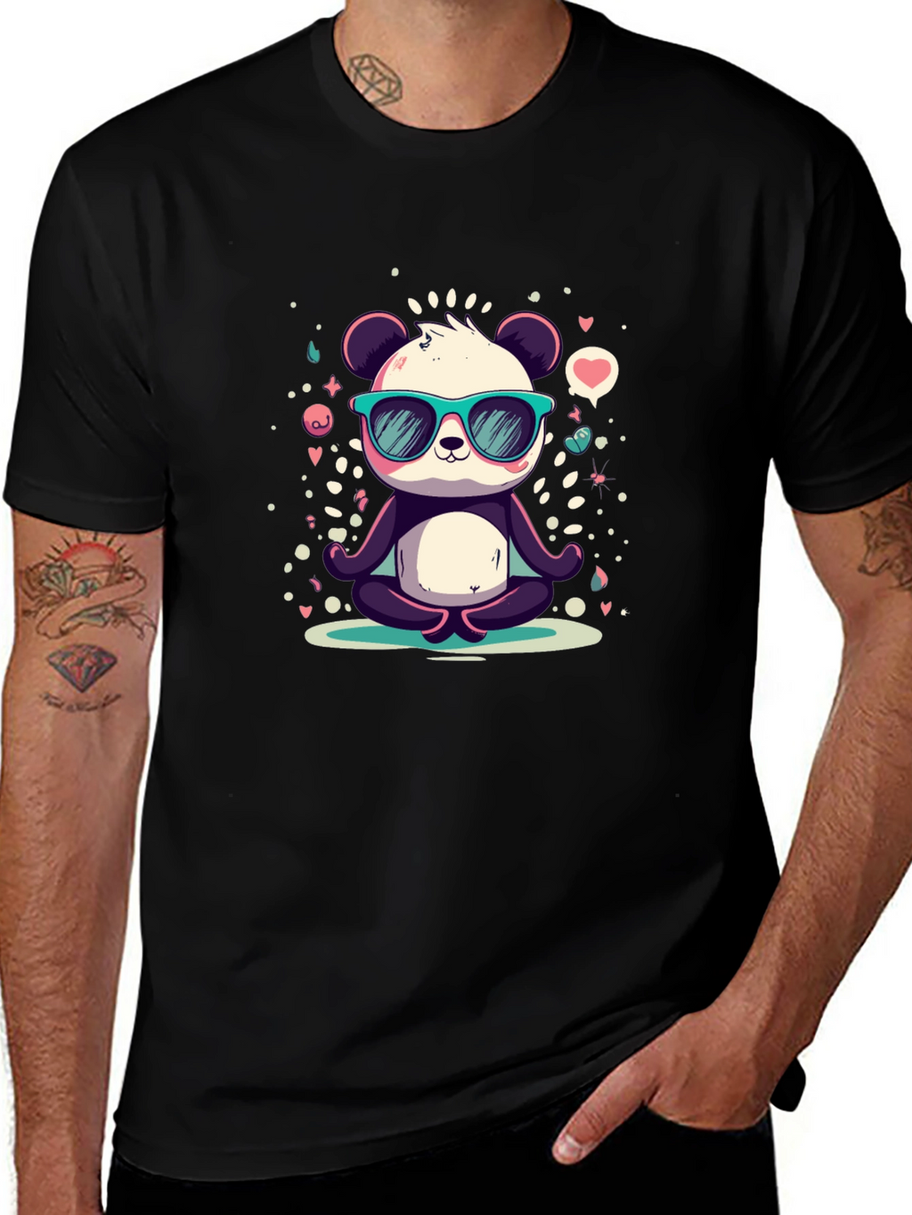 Cool Panda Meditating T-Shirt