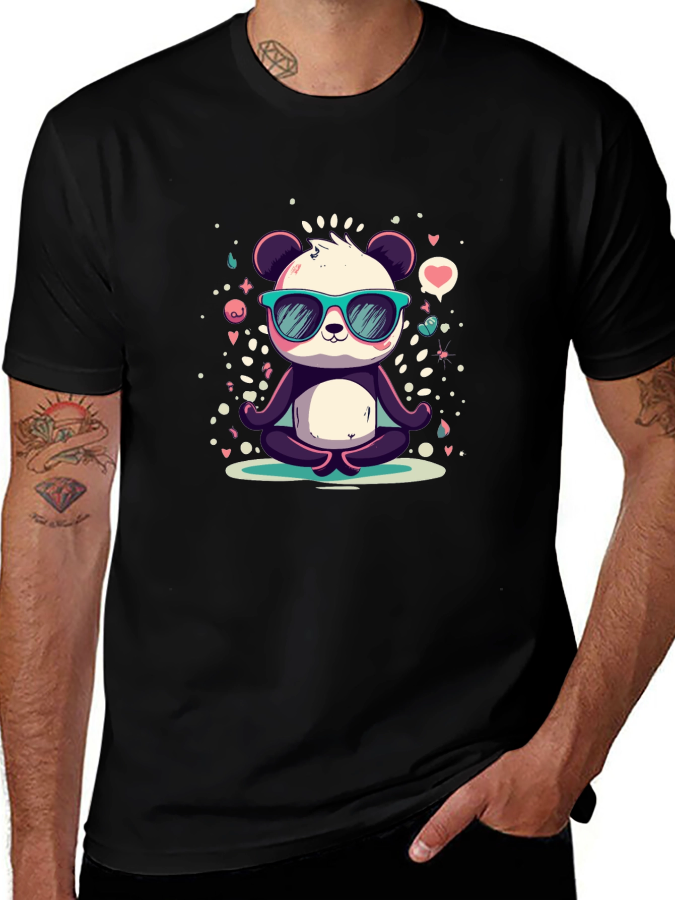 Cool Panda Meditating T-Shirt