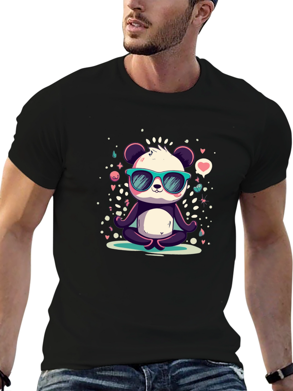 Cool Panda Meditating T-Shirt