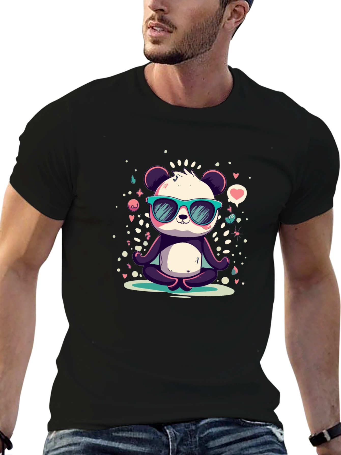 Cool Panda Meditating T-Shirt