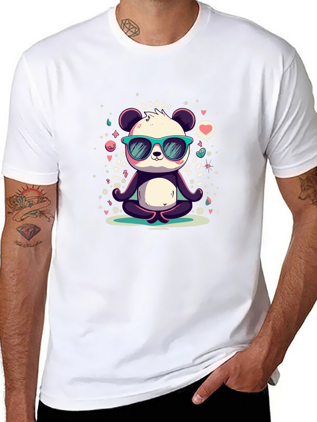 Cool Panda Meditating T-Shirt