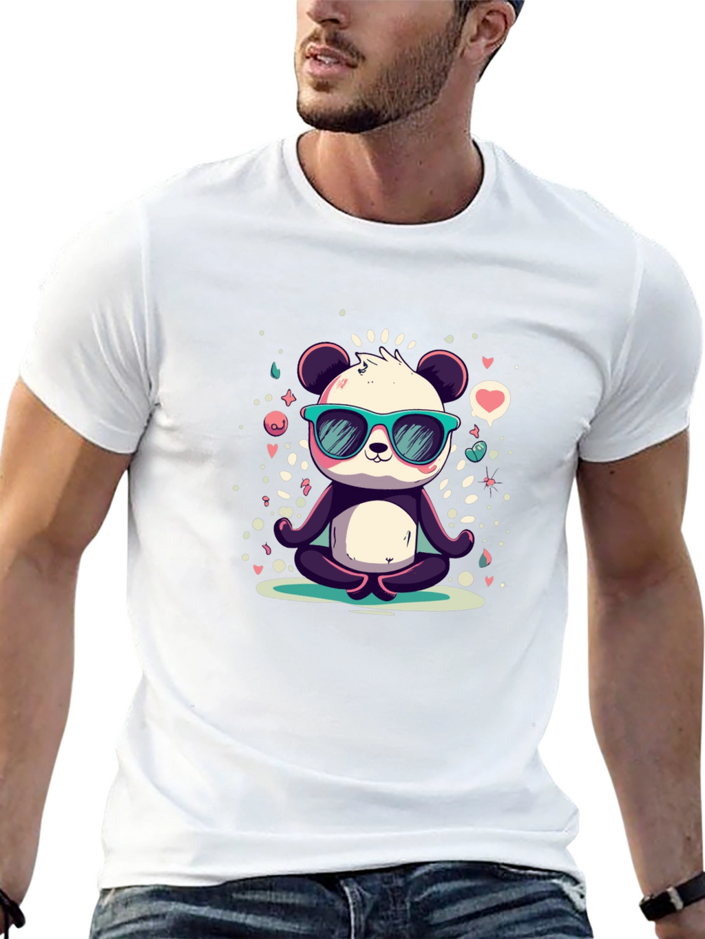 Cool Panda Meditating T-Shirt