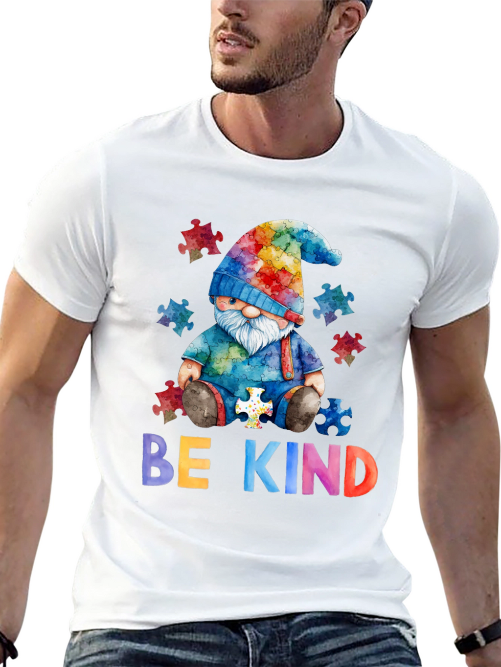 Be Kind Autism Awareness Gnome T-Shirt