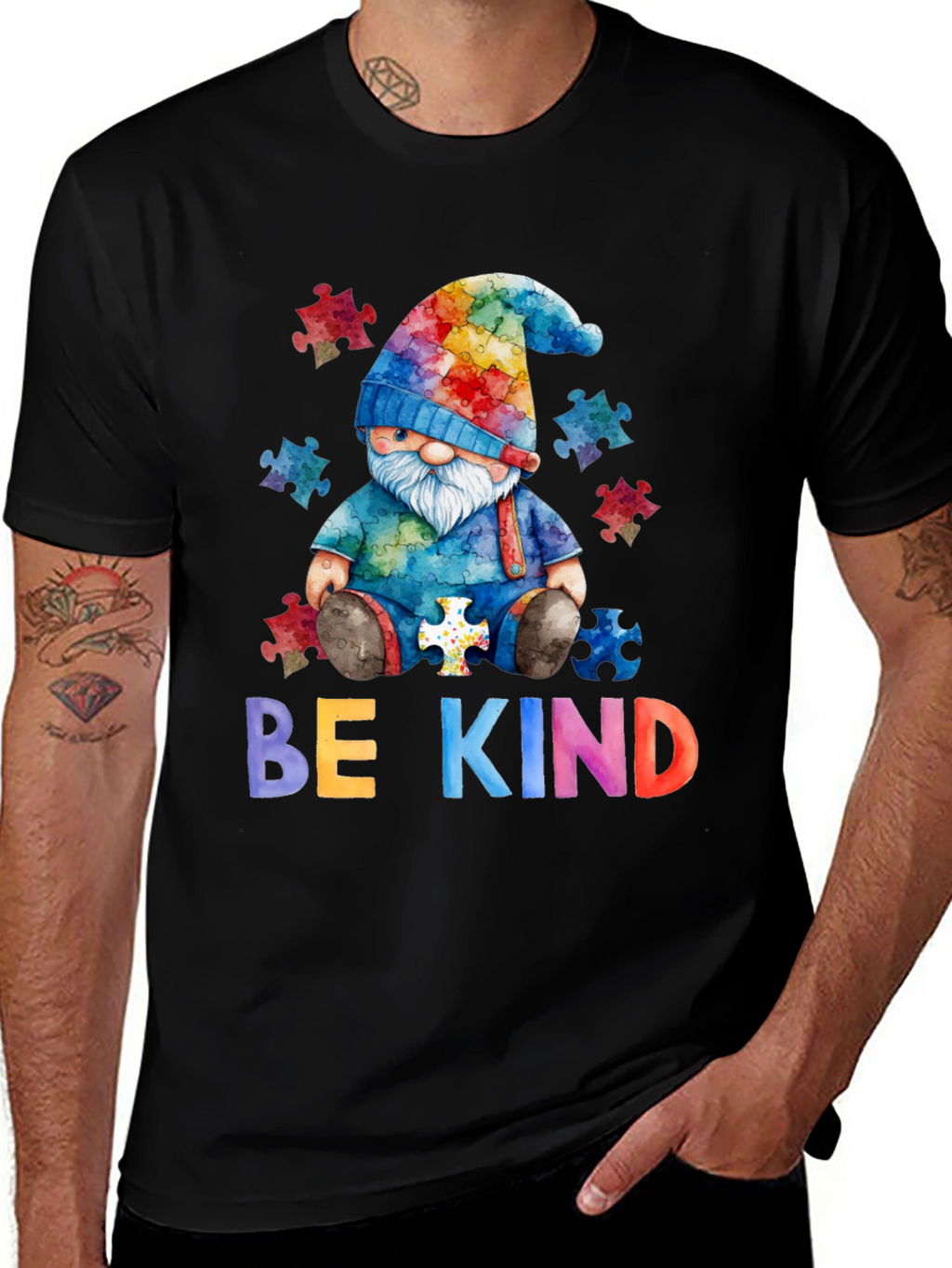 Be Kind Autism Awareness Gnome T-Shirt