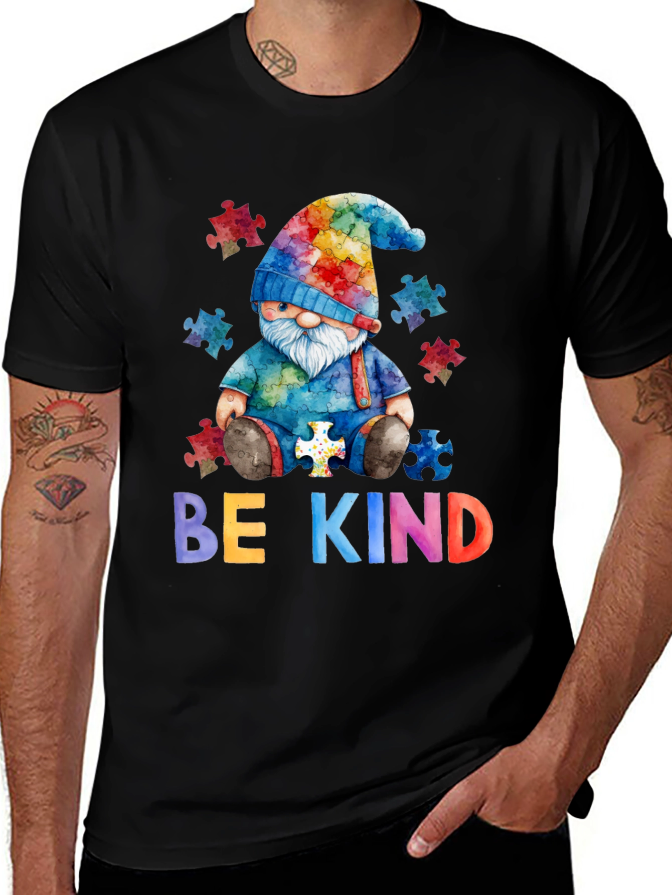 Be Kind Autism Awareness Gnome T-Shirt