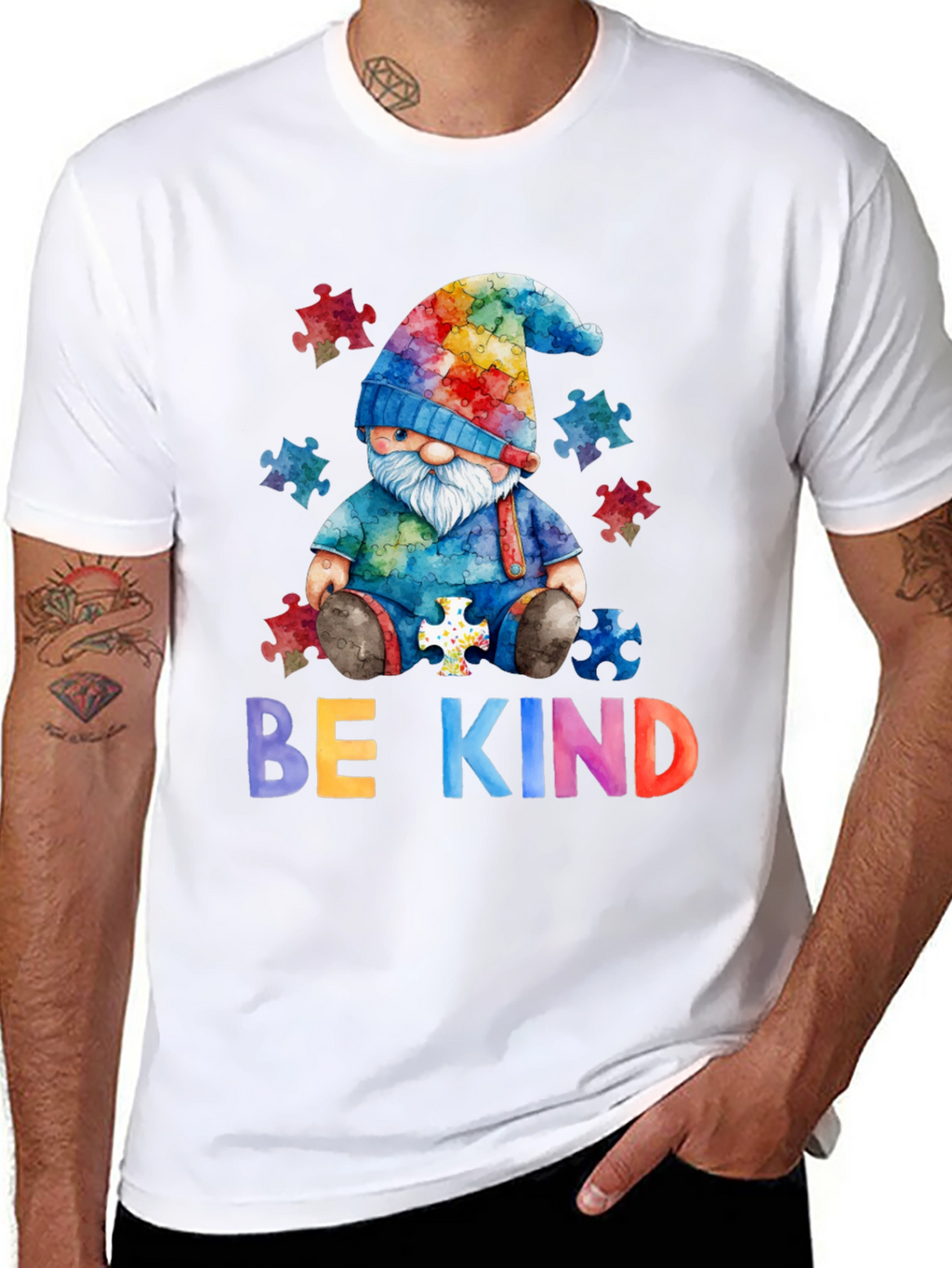 Be Kind Autism Awareness Gnome T-Shirt