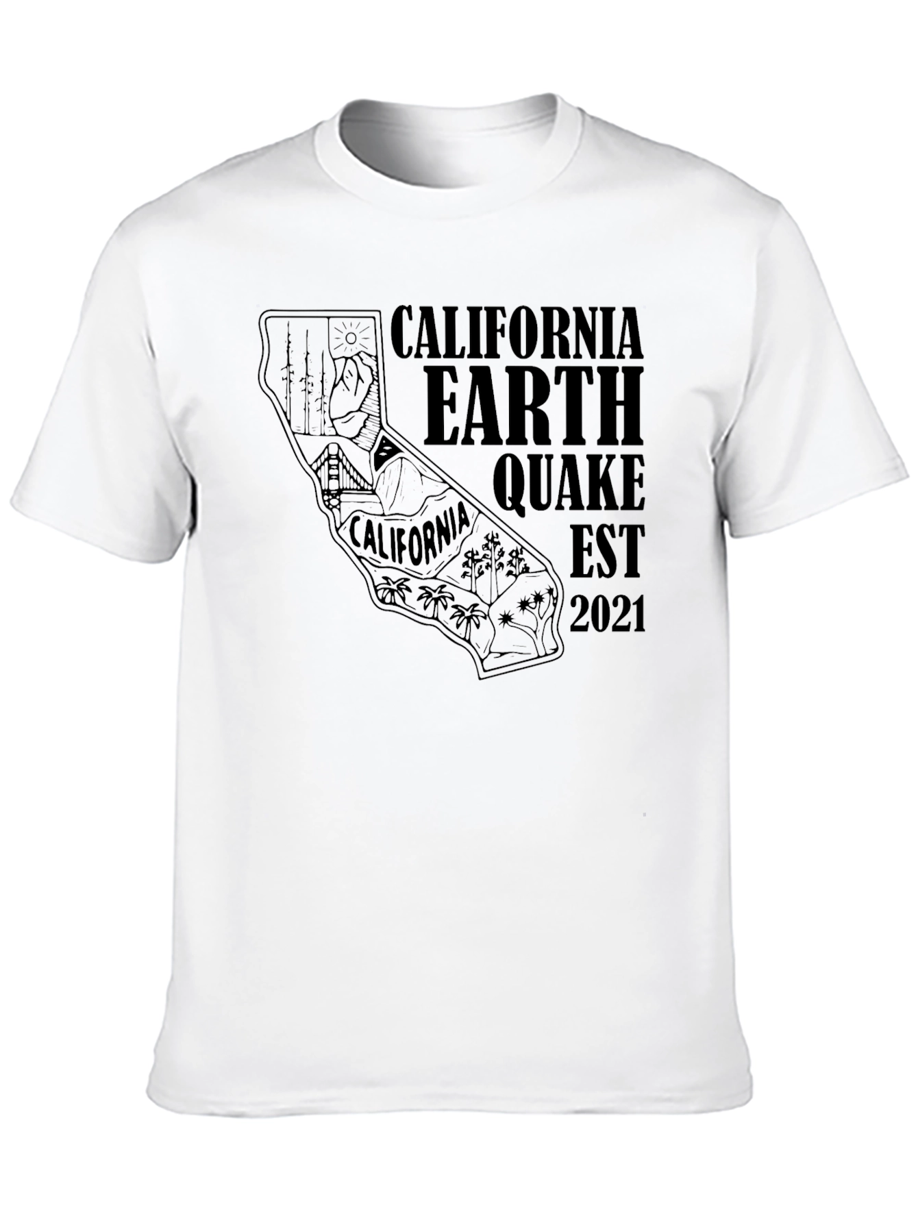 California Earthquake EST 2021 Graphic T-Shirt