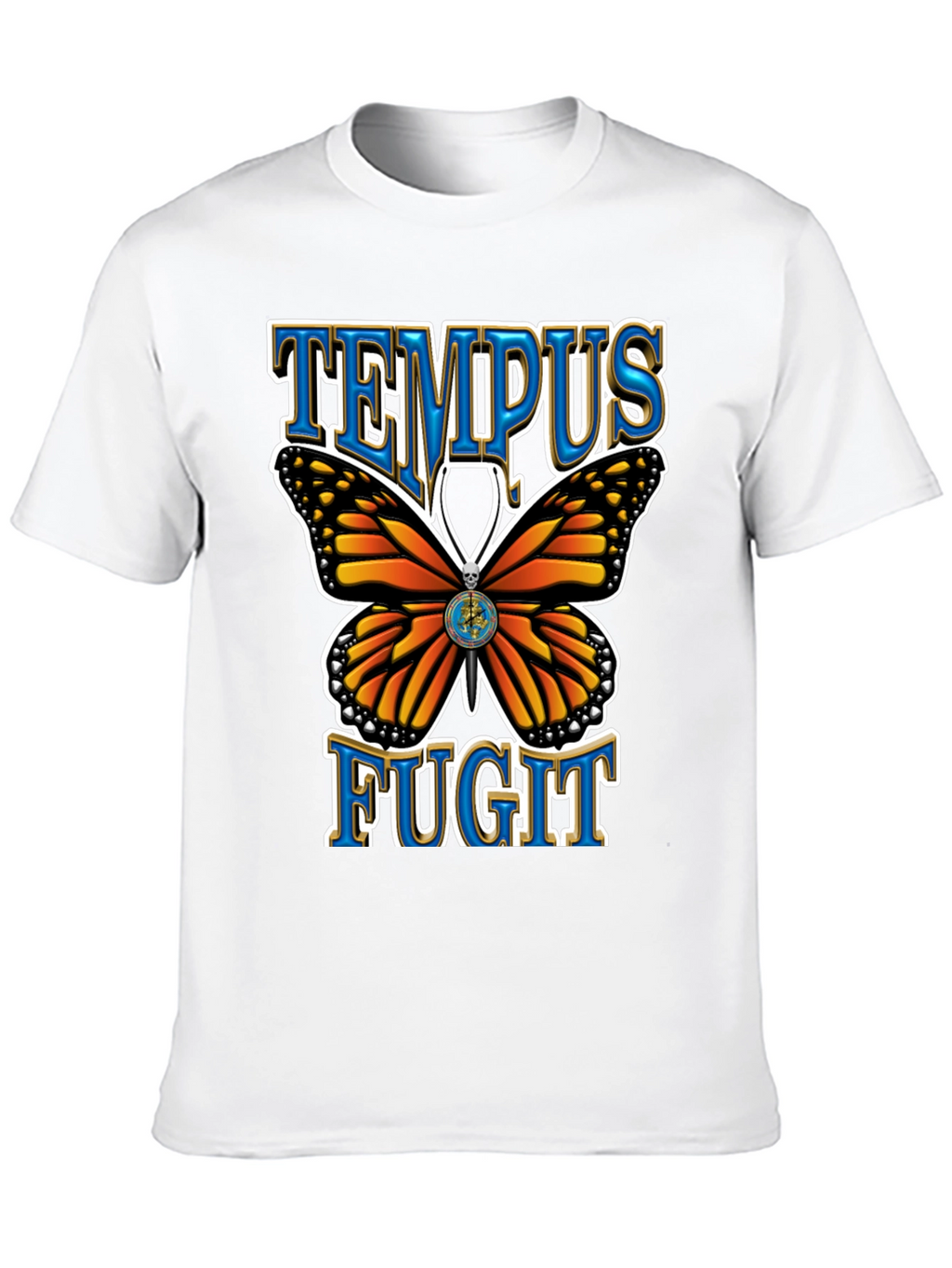 Tempus Fugit Butterfly Graphic Tee - Classic Black