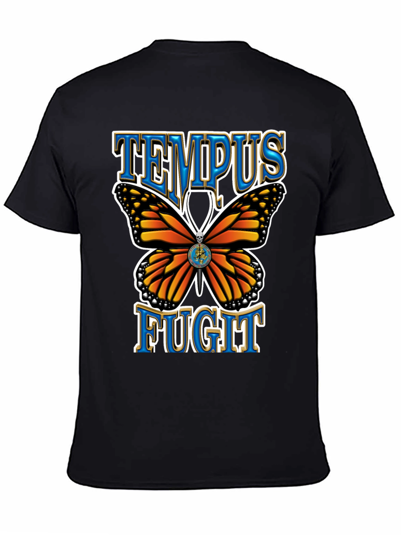 Tempus Fugit Butterfly Graphic Tee - Classic Black