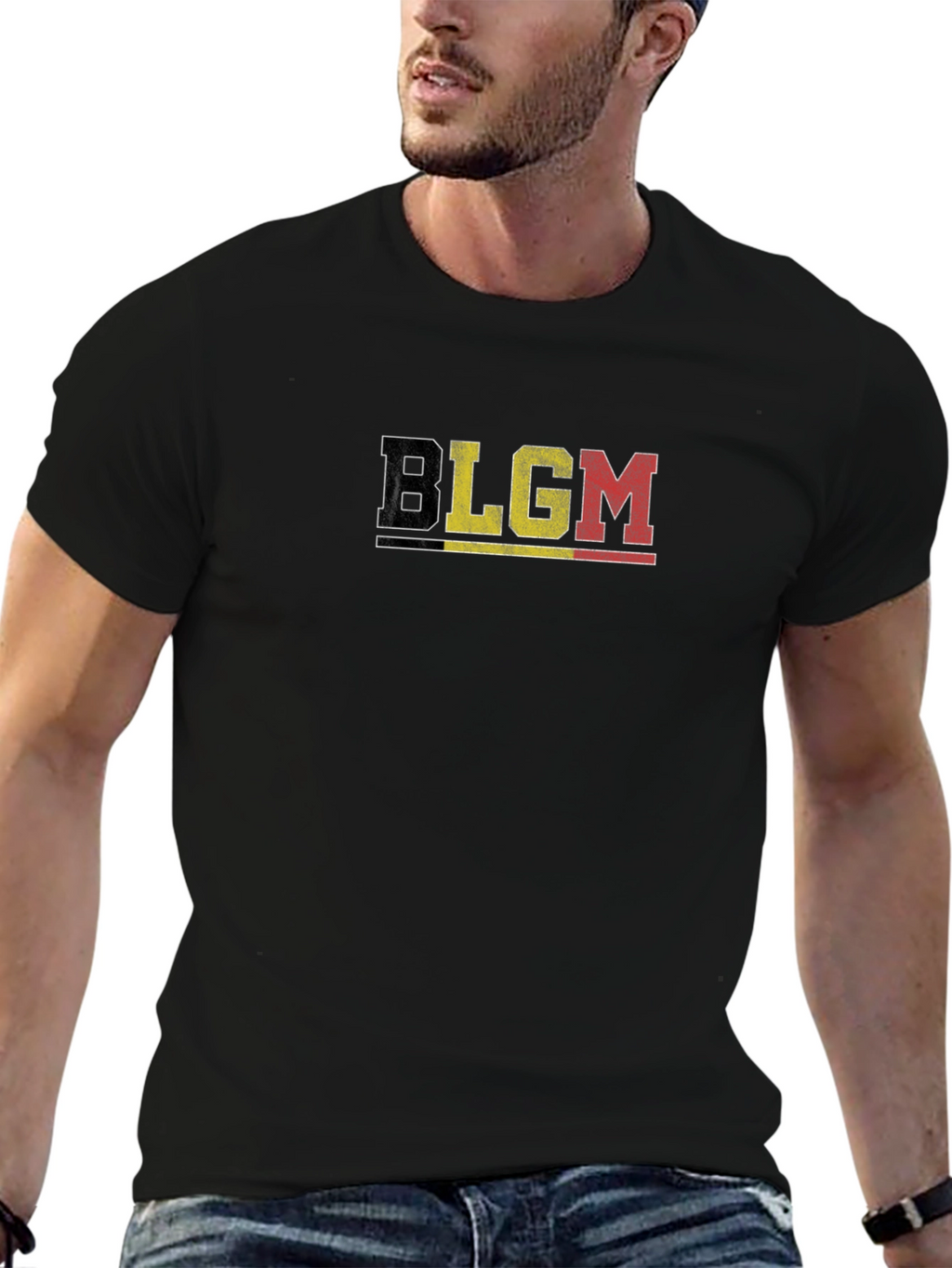 Belgium Flag T-Shirt - BLGM Black Tee