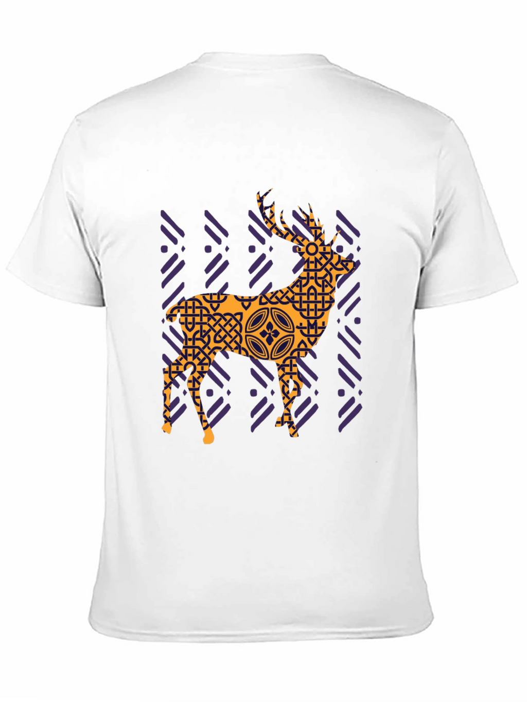 Geometric Deer Graphic Tee - Black