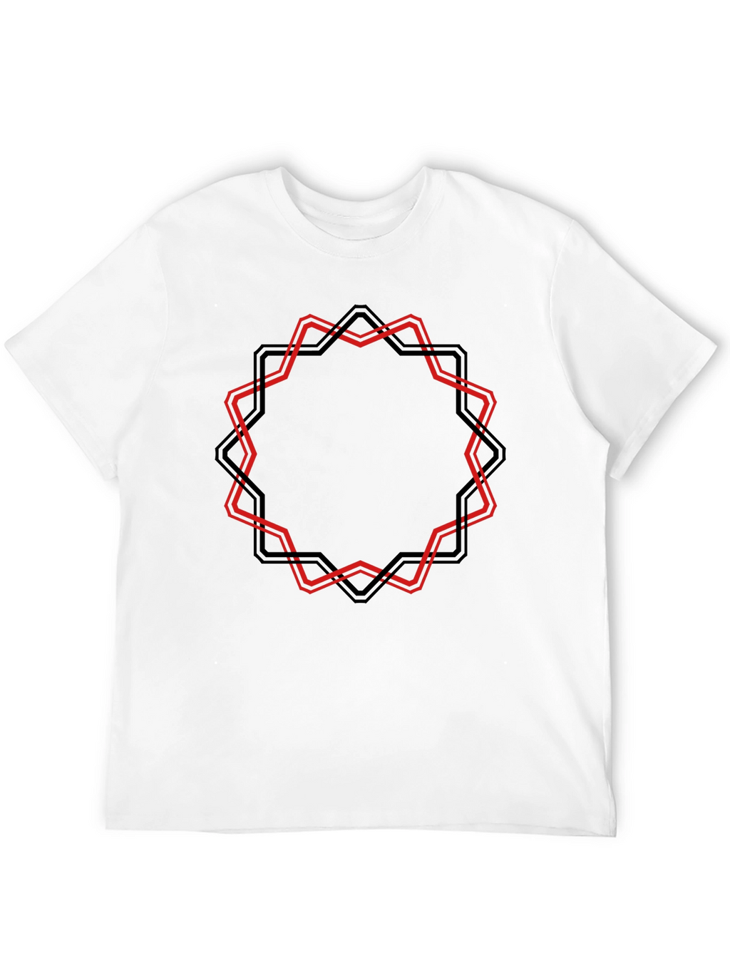 Geometric Star Graphic Black T-Shirt