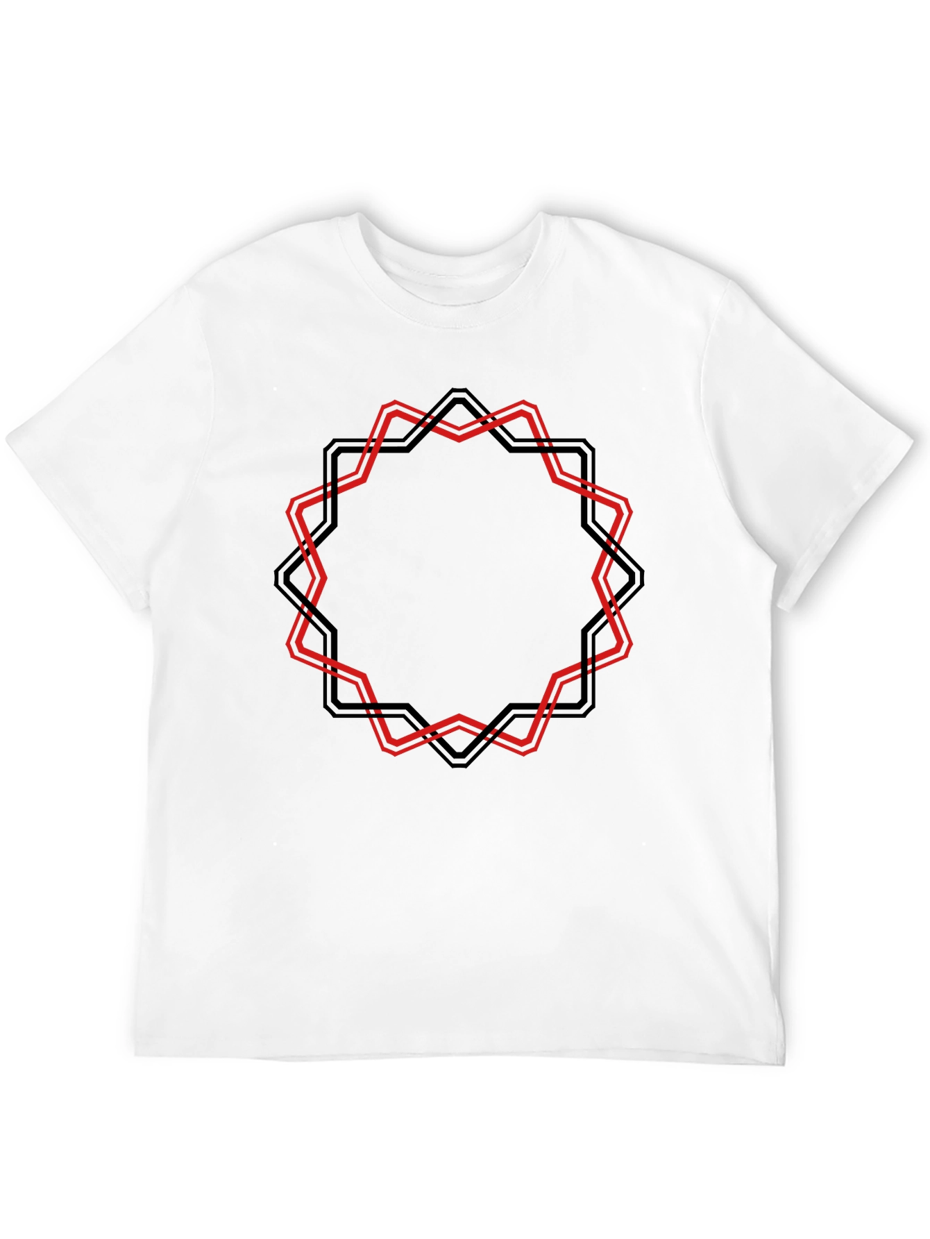 Geometric Star Graphic Black T-Shirt