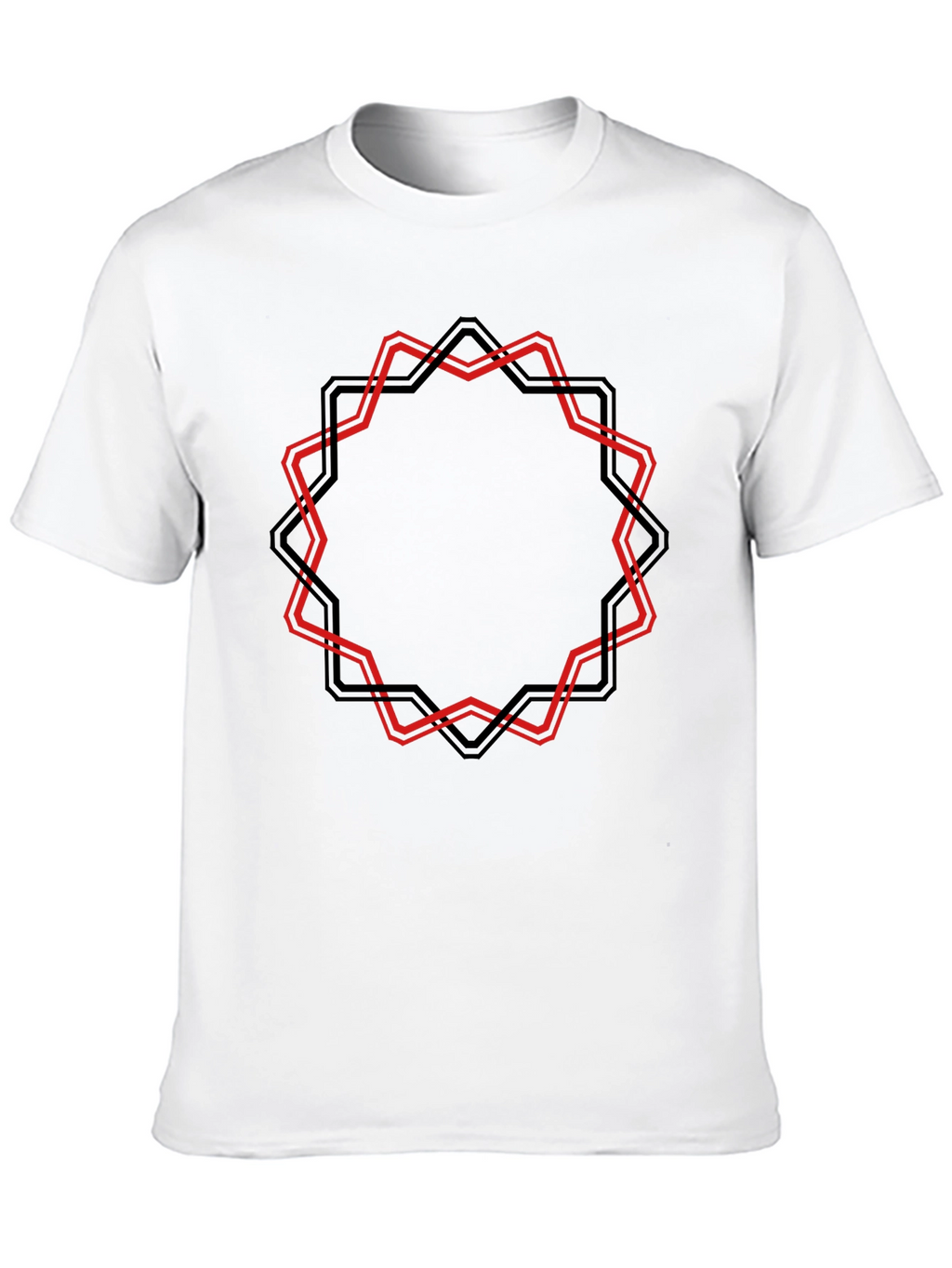 Geometric Star Graphic Black T-Shirt