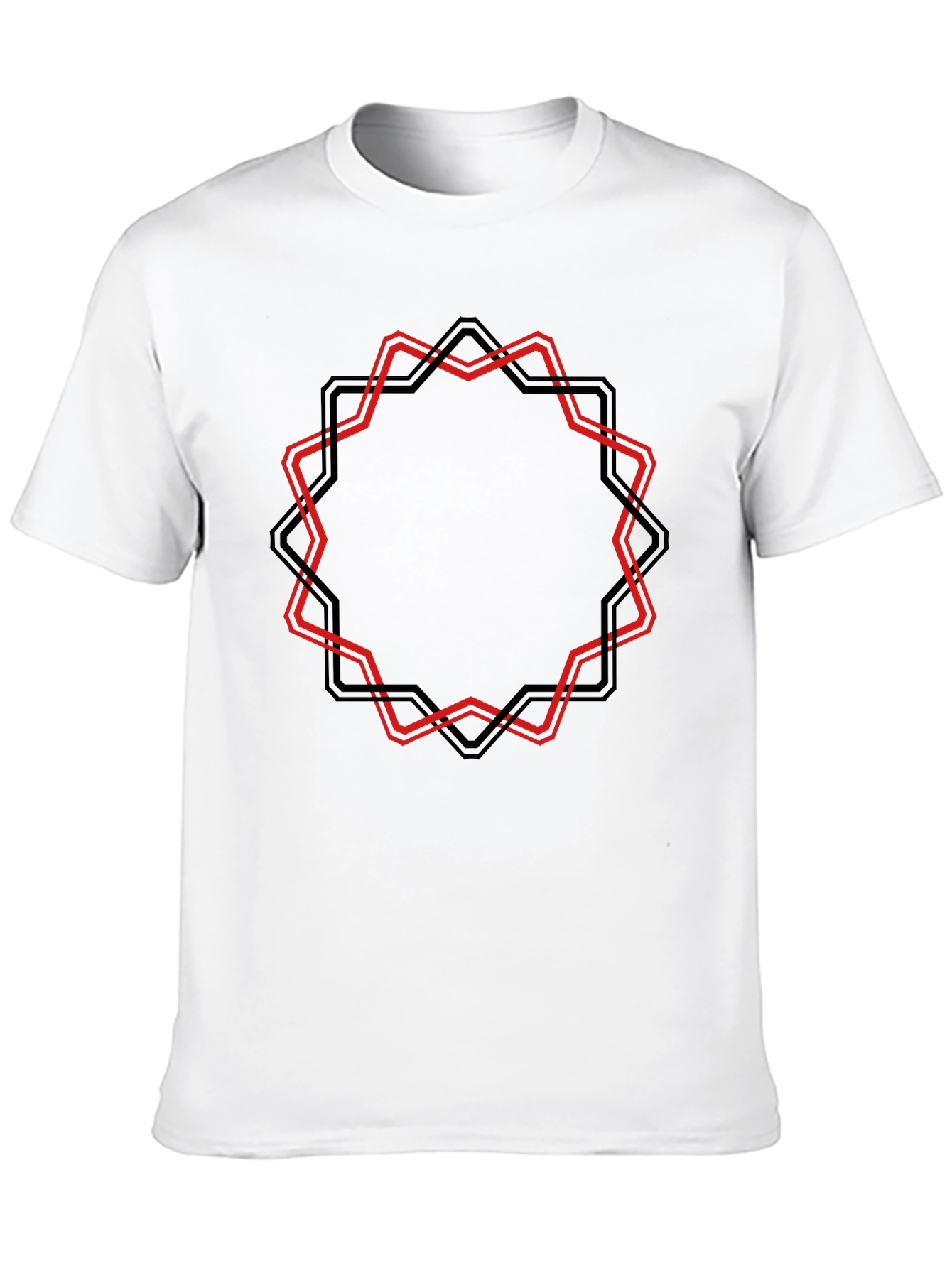 Geometric Star Graphic Black T-Shirt