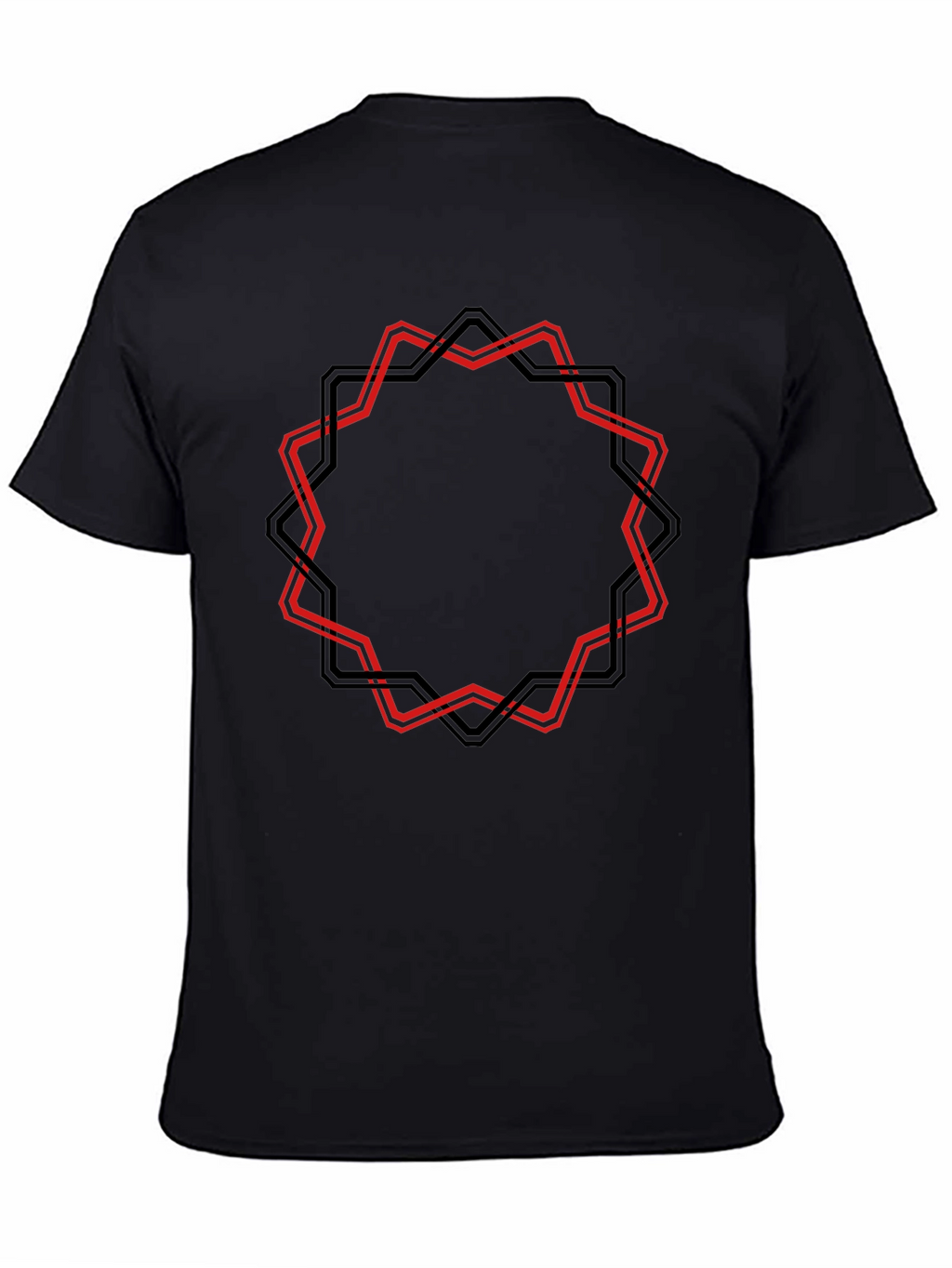 Geometric Star Graphic Black T-Shirt