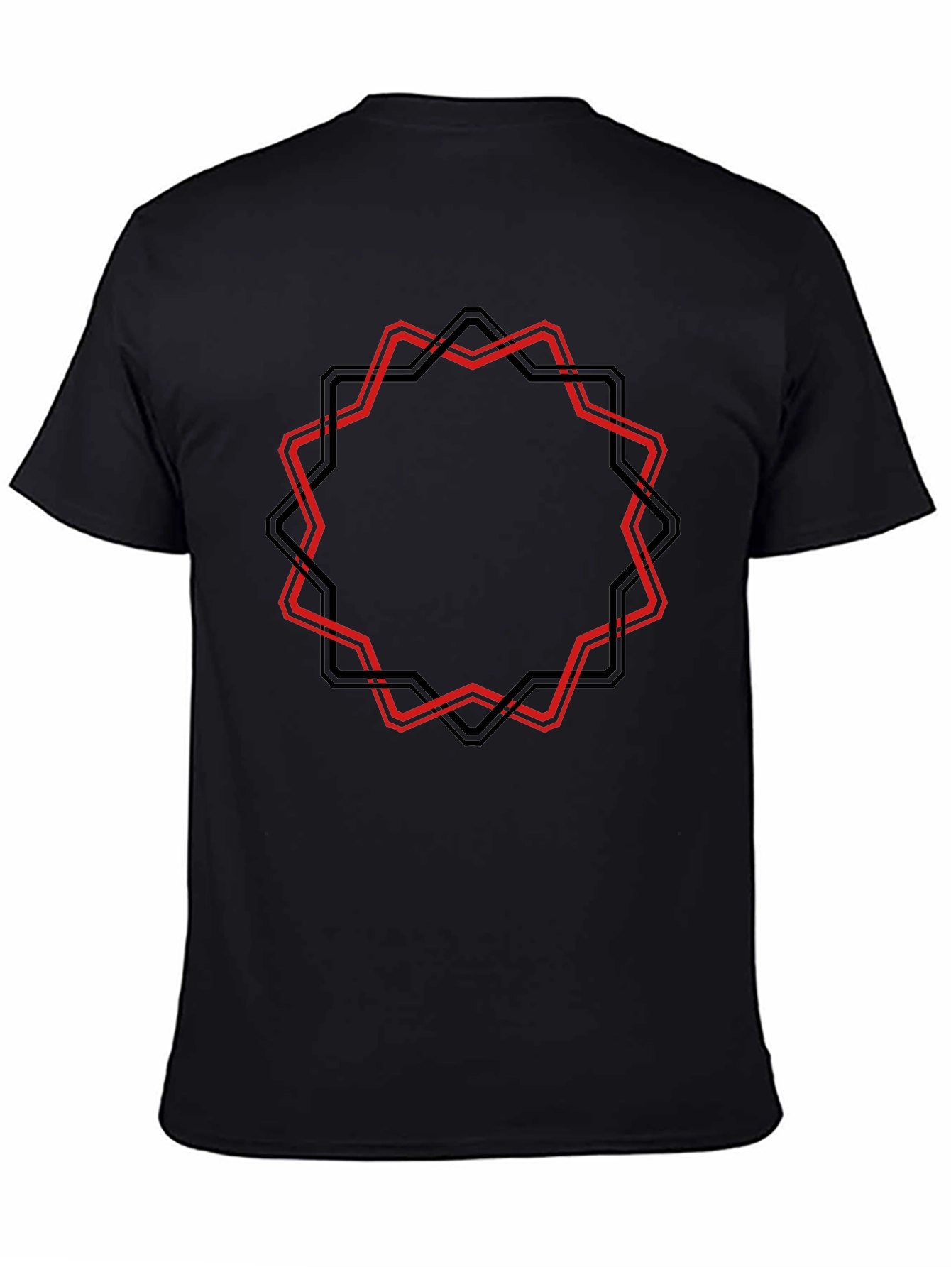 Geometric Star Graphic Black T-Shirt