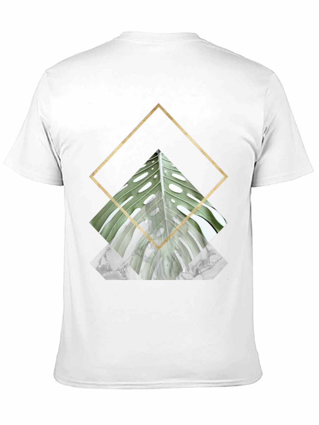 Geometric Leaf Print T-Shirt