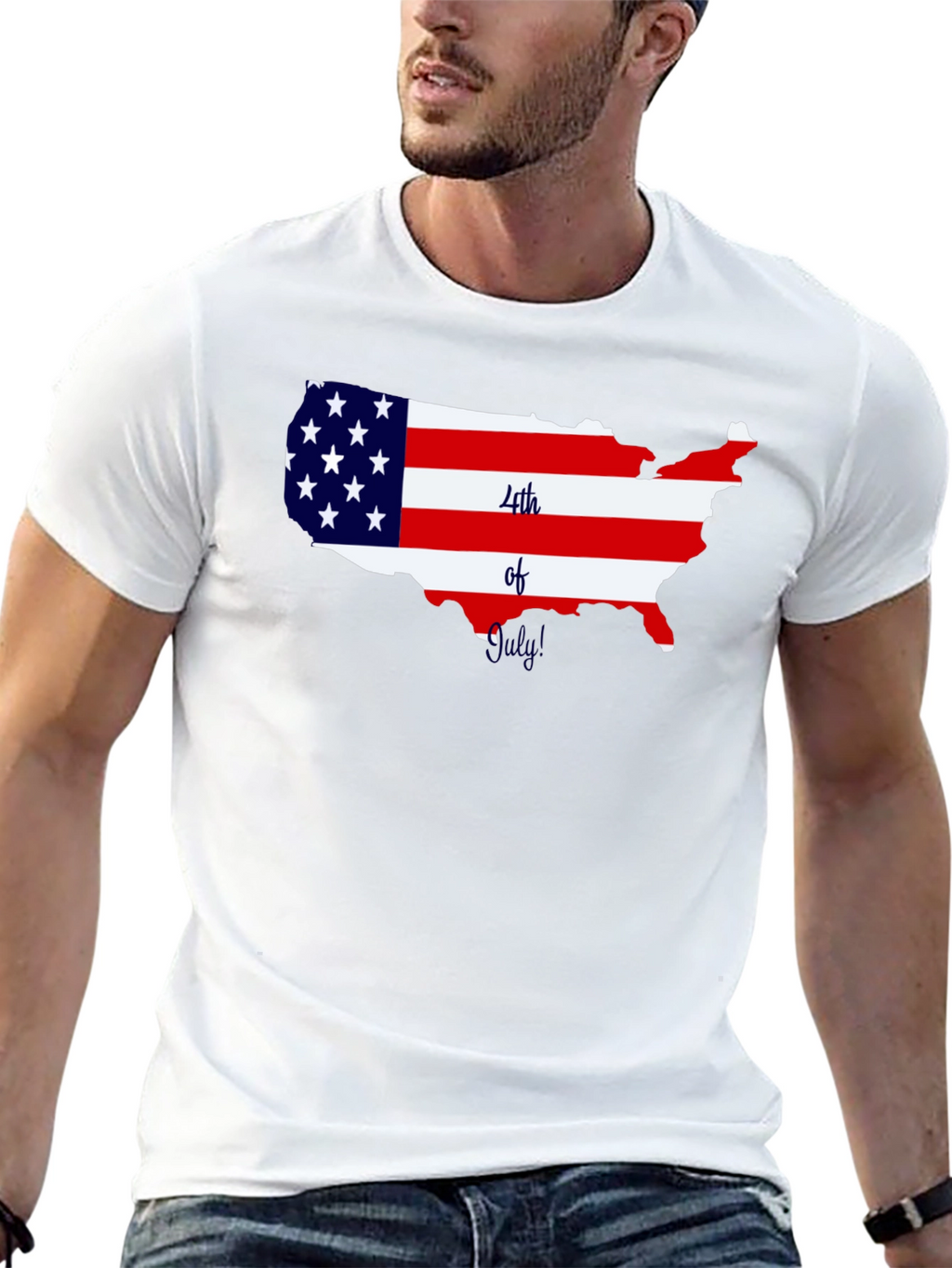 Patriotic USA Map 4th of July T-Shirt