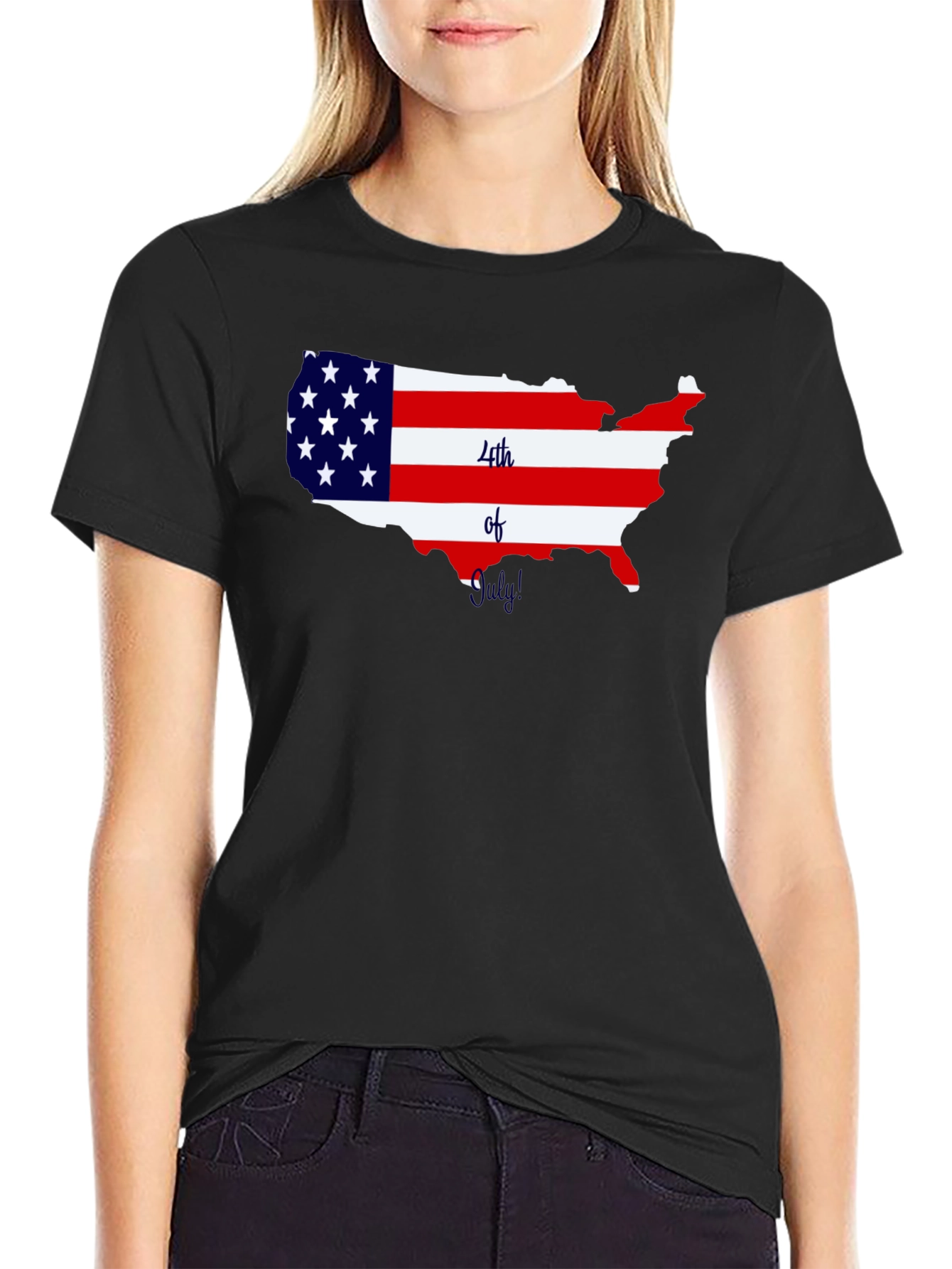 Patriotic USA Map 4th of July T-Shirt
