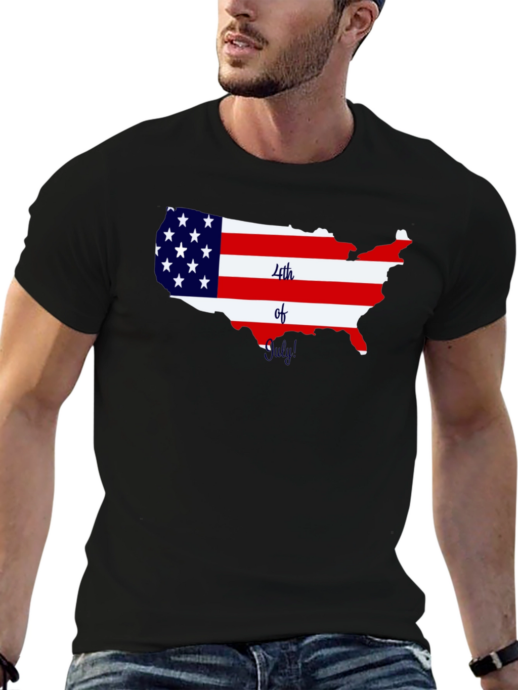 Patriotic USA Map 4th of July T-Shirt