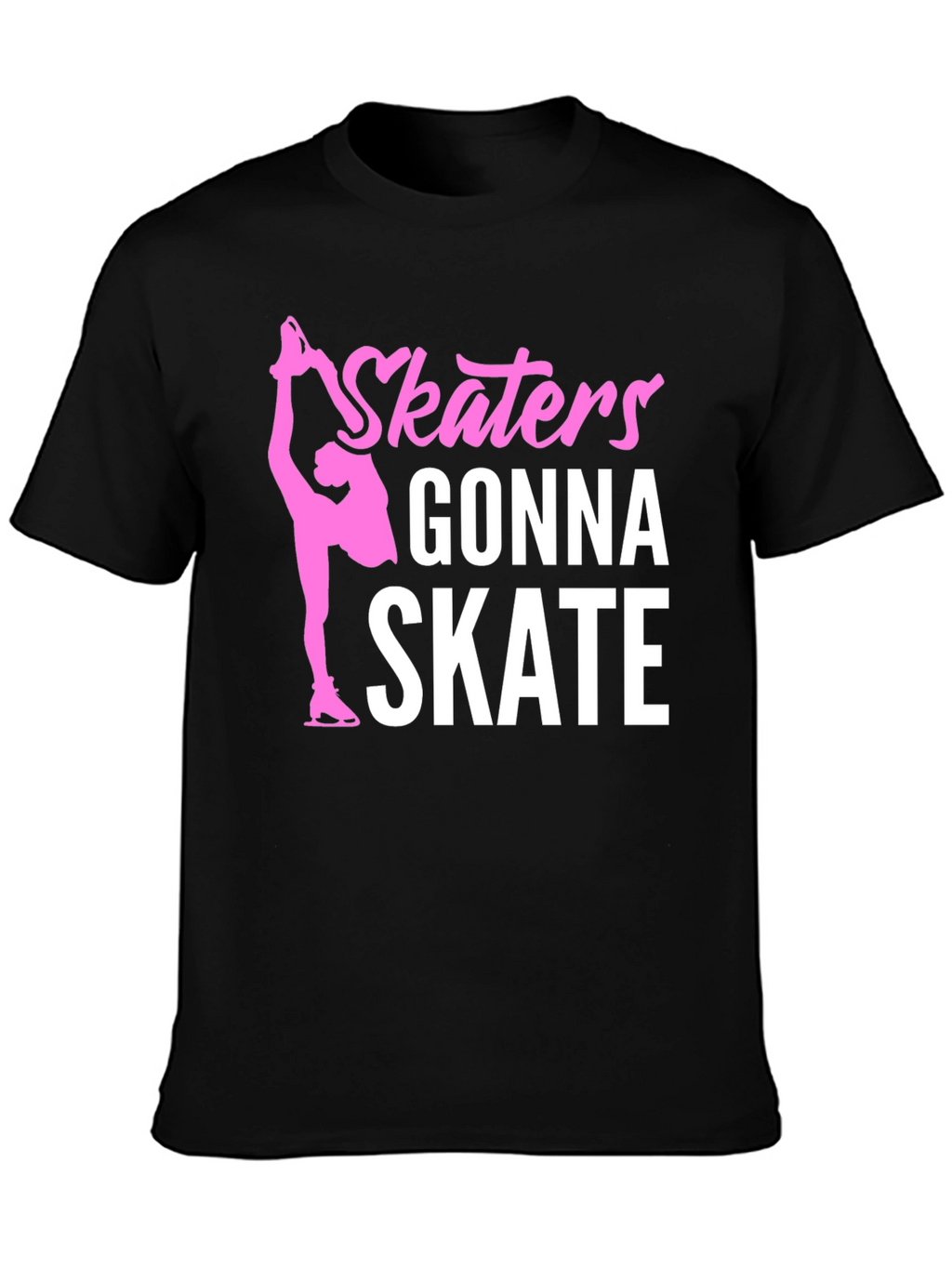 Skaters Gonna Skate Graphic Tee - Black Cotton T-Shirt