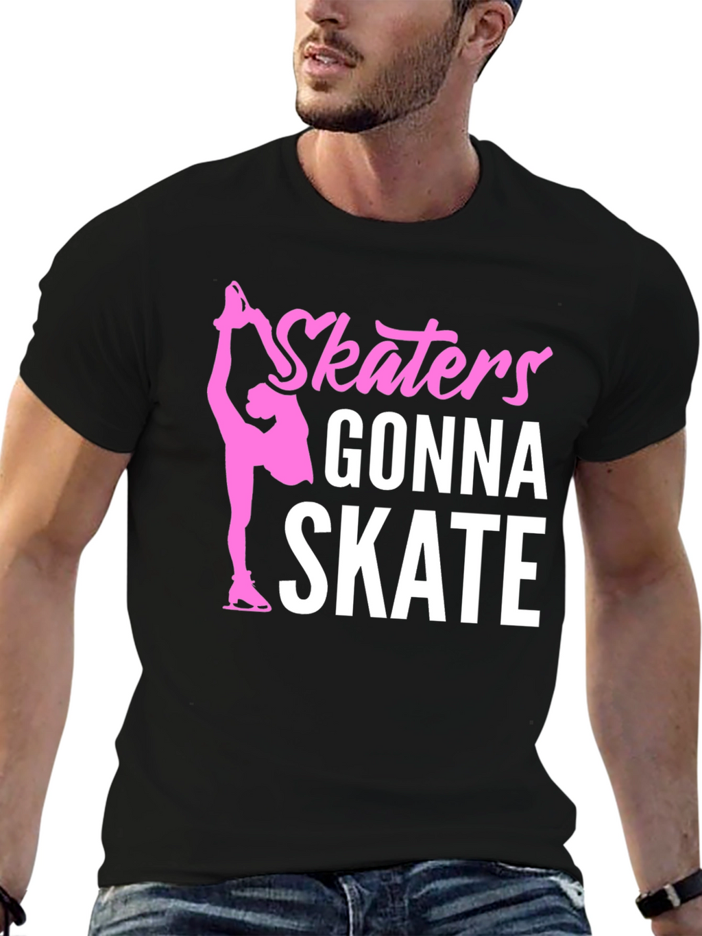 Skaters Gonna Skate Graphic Tee - Black Cotton T-Shirt