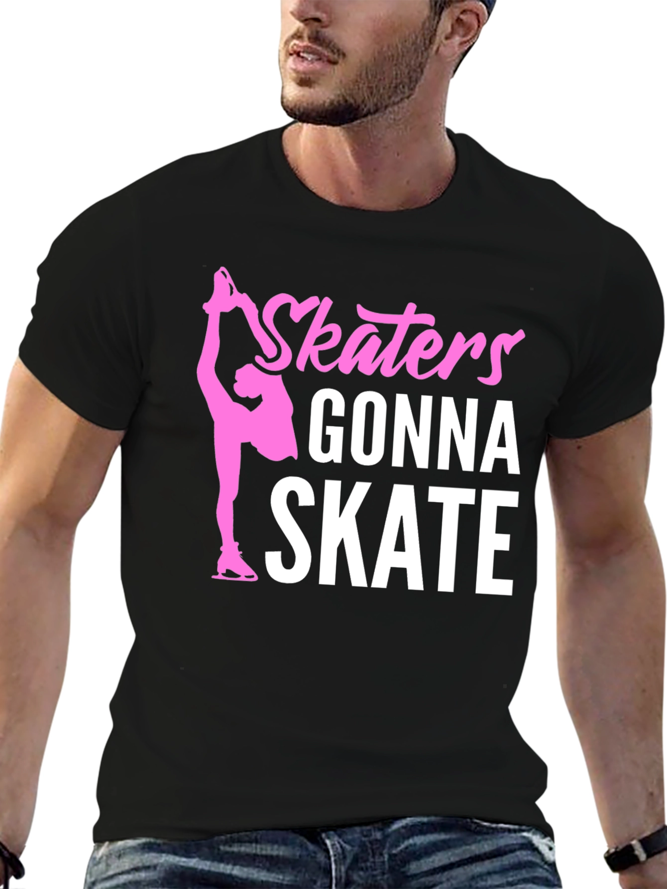 Skaters Gonna Skate Graphic Tee - Black Cotton T-Shirt