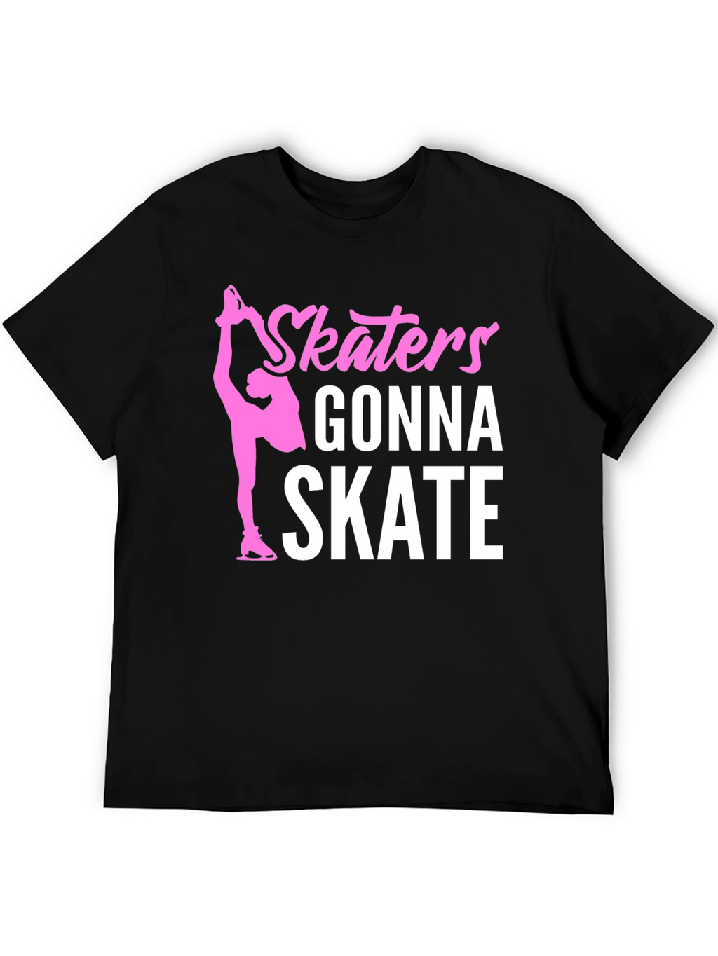 Skaters Gonna Skate Graphic Tee - Black Cotton T-Shirt