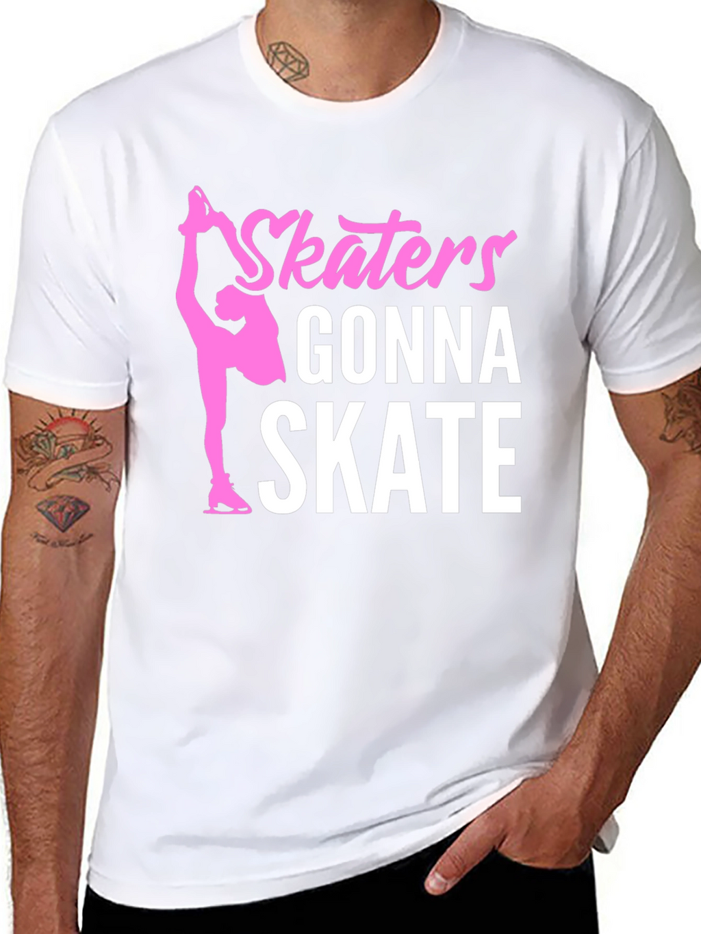 Skaters Gonna Skate Graphic Tee - Black Cotton T-Shirt