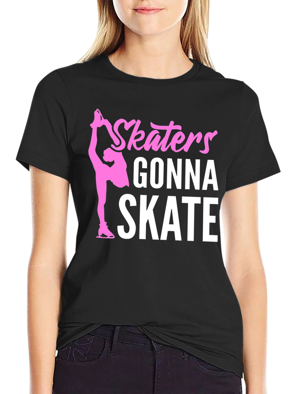 Skaters Gonna Skate Graphic Tee - Black Cotton T-Shirt