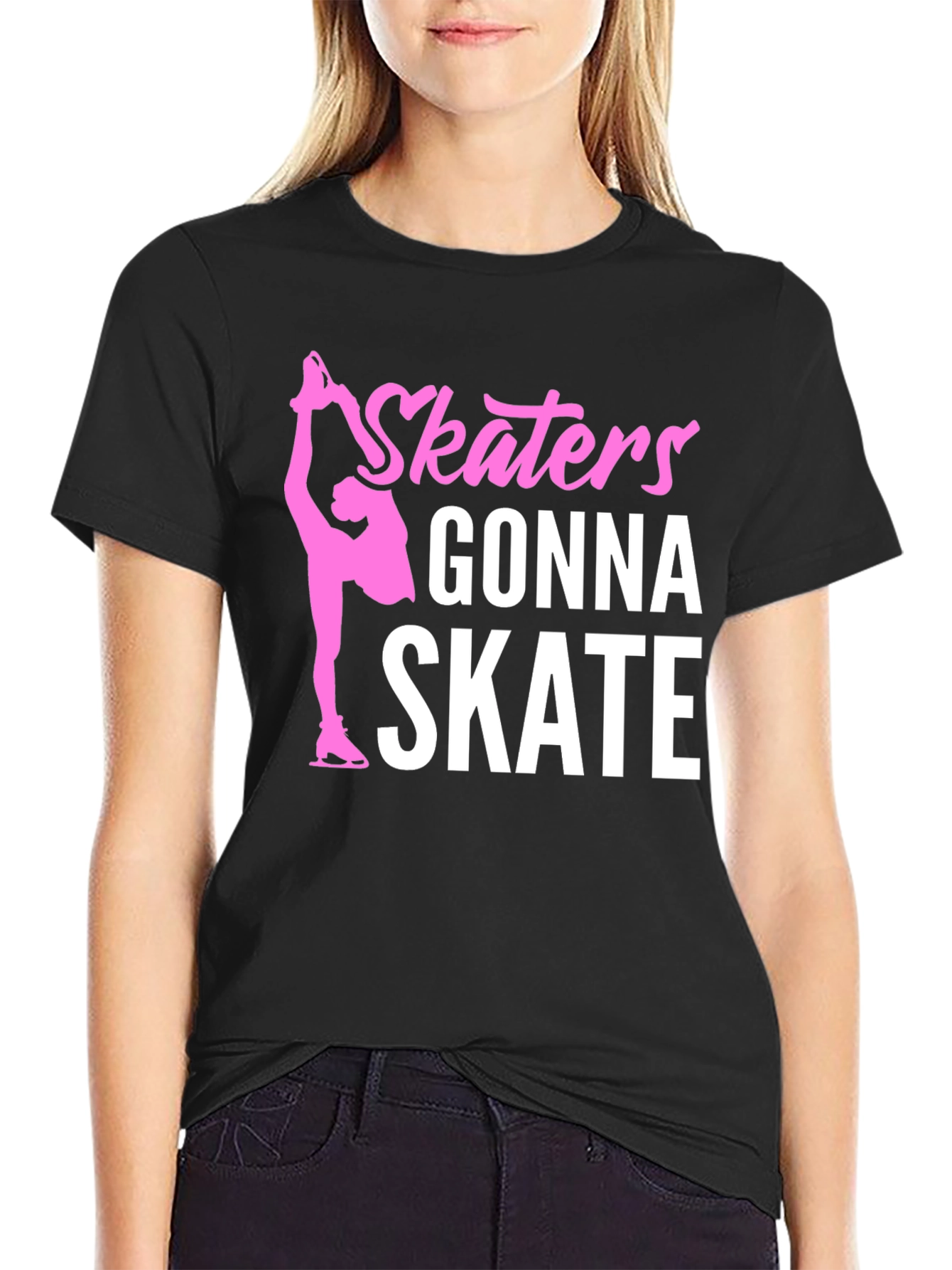 Skaters Gonna Skate Graphic Tee - Black Cotton T-Shirt