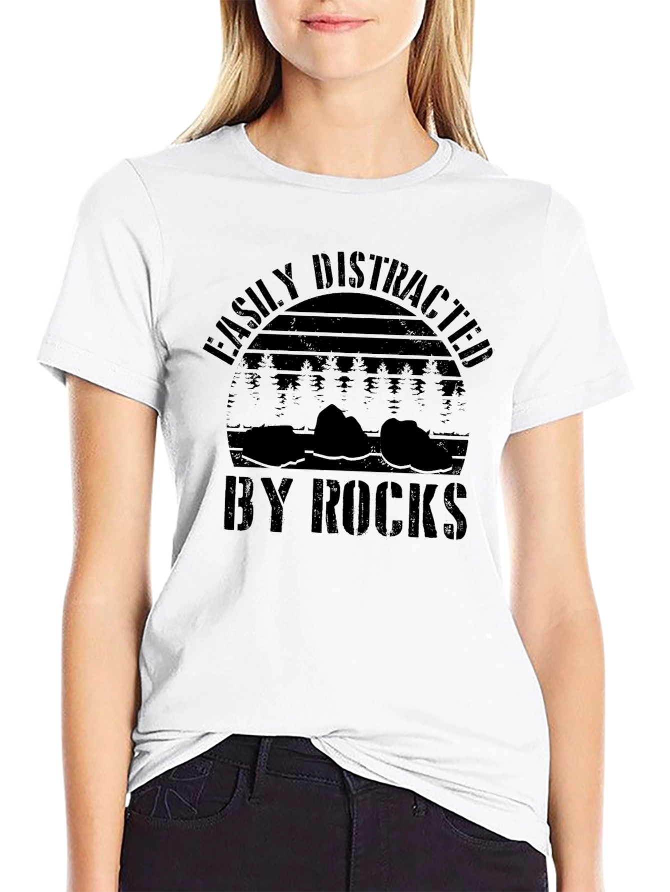 Easily Distracted by Rocks Graphic T-Shirt