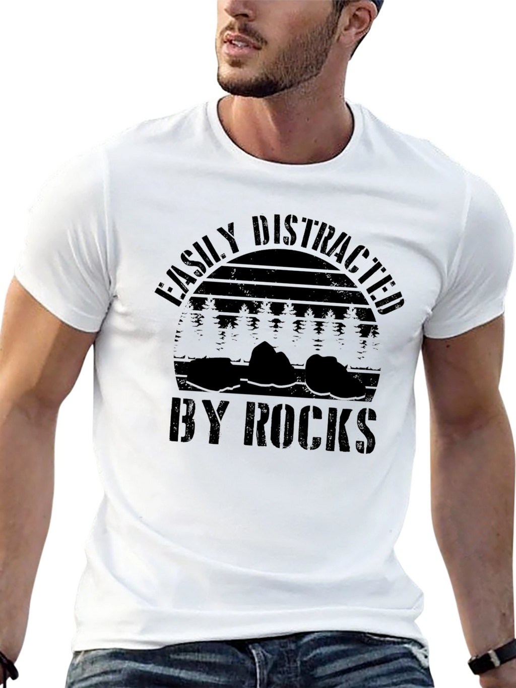Easily Distracted by Rocks Graphic T-Shirt