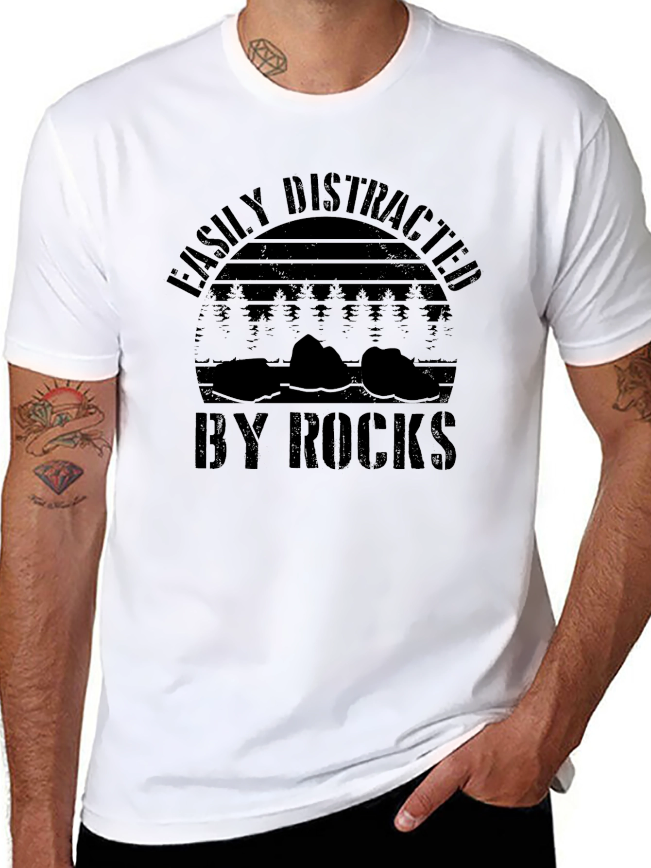 Easily Distracted by Rocks Graphic T-Shirt