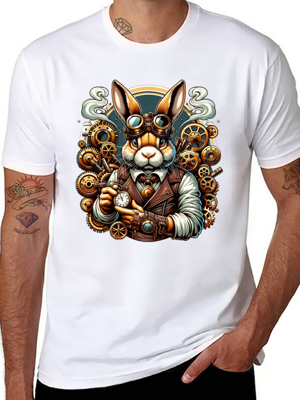 Steampunk Rabbit T-Shirt - Unique Design