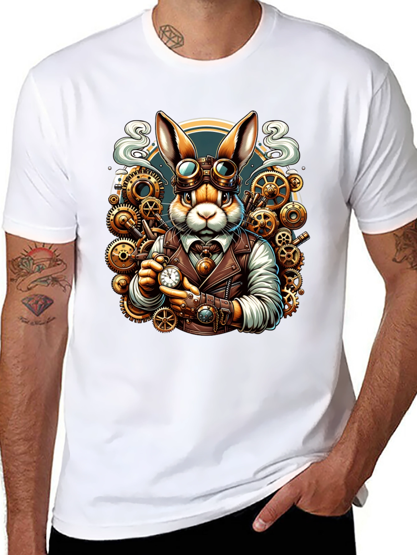 Steampunk Rabbit T-Shirt - Unique Design