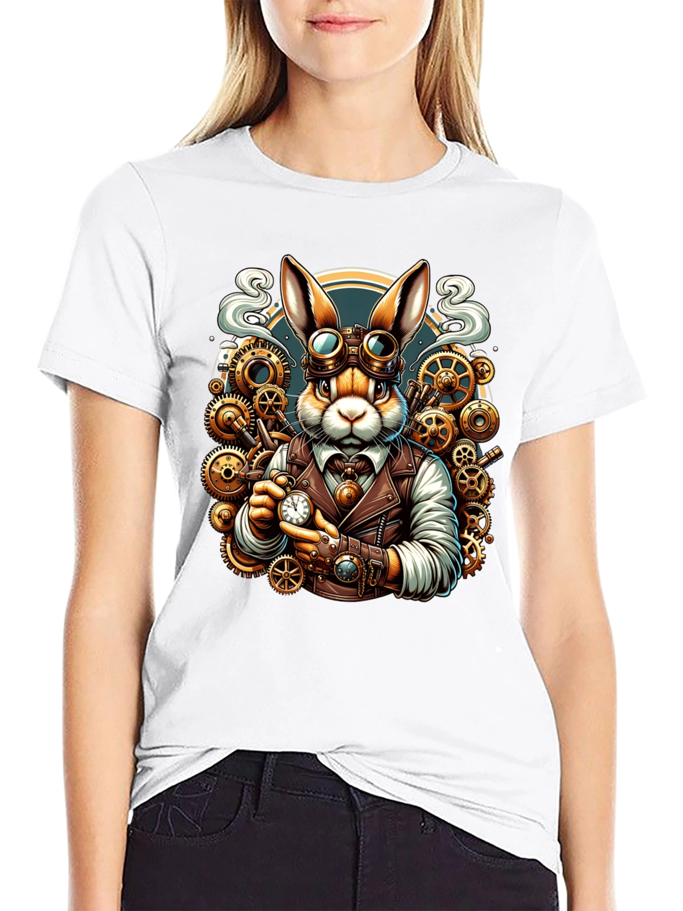 Steampunk Rabbit T-Shirt - Unique Design