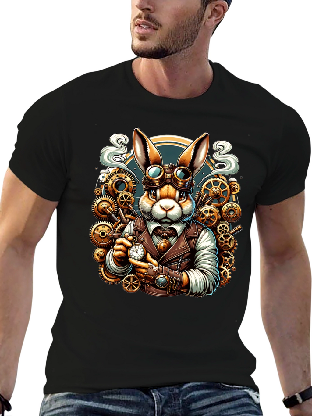 Steampunk Rabbit T-Shirt - Unique Design