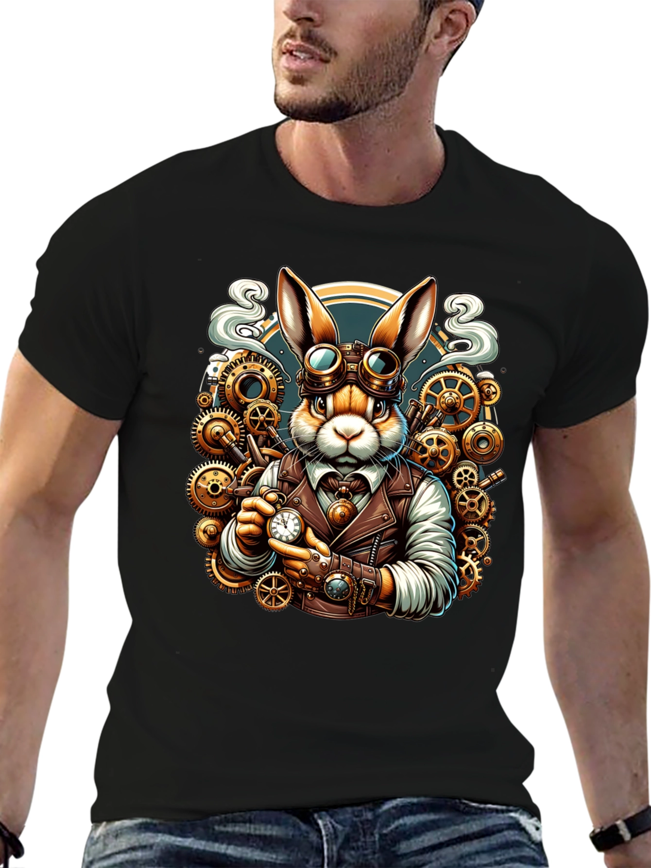 Steampunk Rabbit T-Shirt - Unique Design