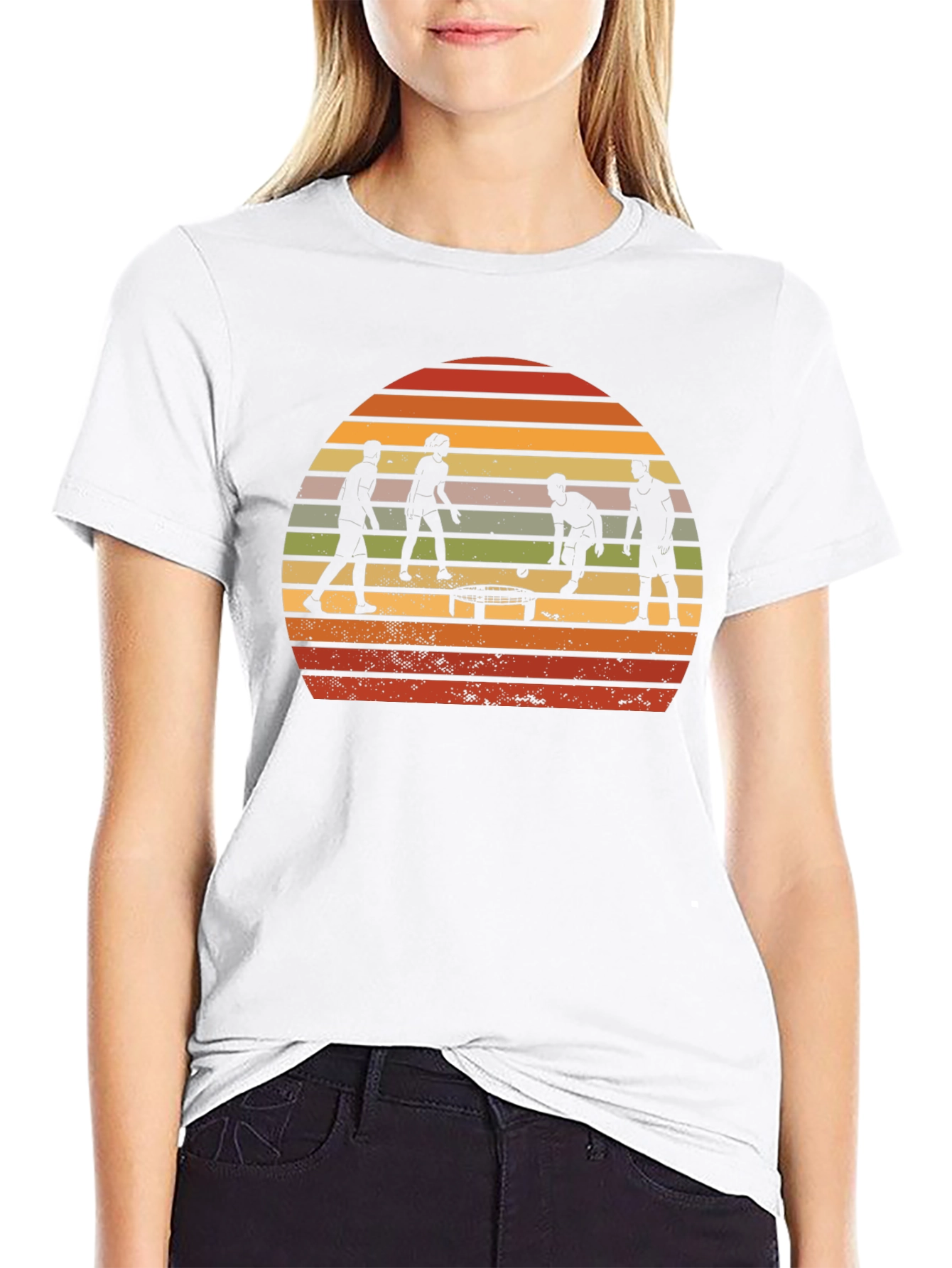 Retro Spikeball T-Shirt - Sunset Silhouette Design