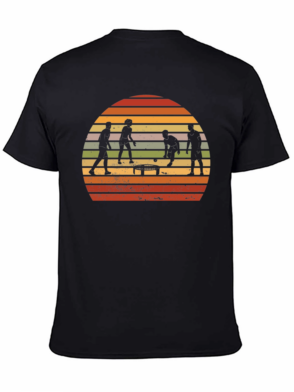 Retro Spikeball T-Shirt - Sunset Silhouette Design