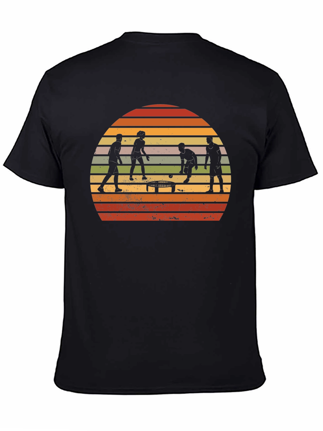 Retro Spikeball T-Shirt - Sunset Silhouette Design