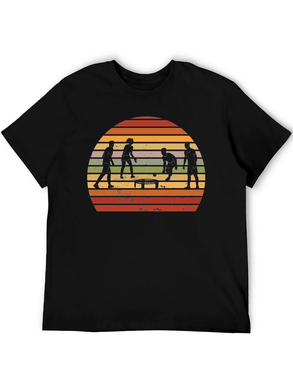 Retro Spikeball T-Shirt - Sunset Silhouette Design