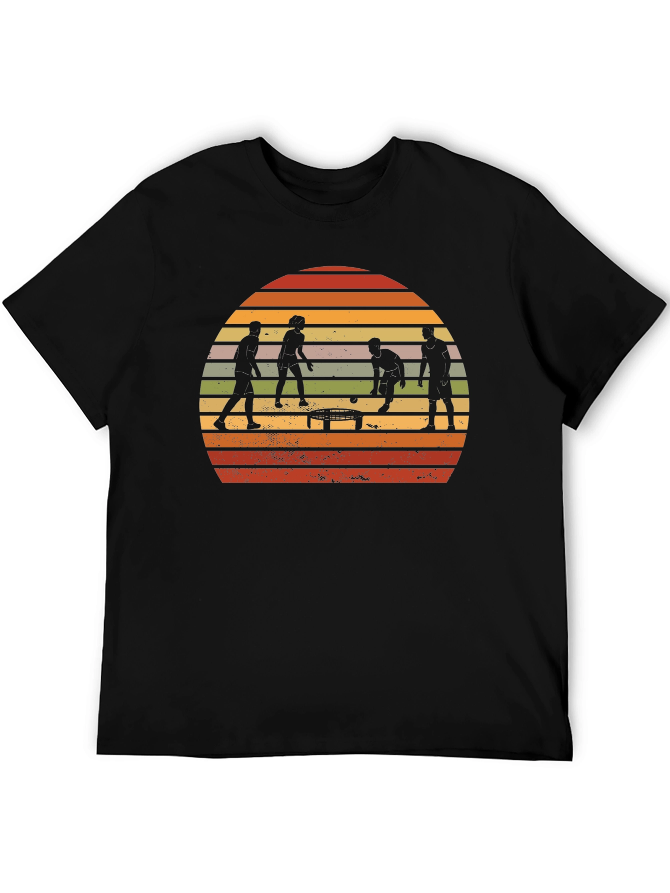 Retro Spikeball T-Shirt - Sunset Silhouette Design