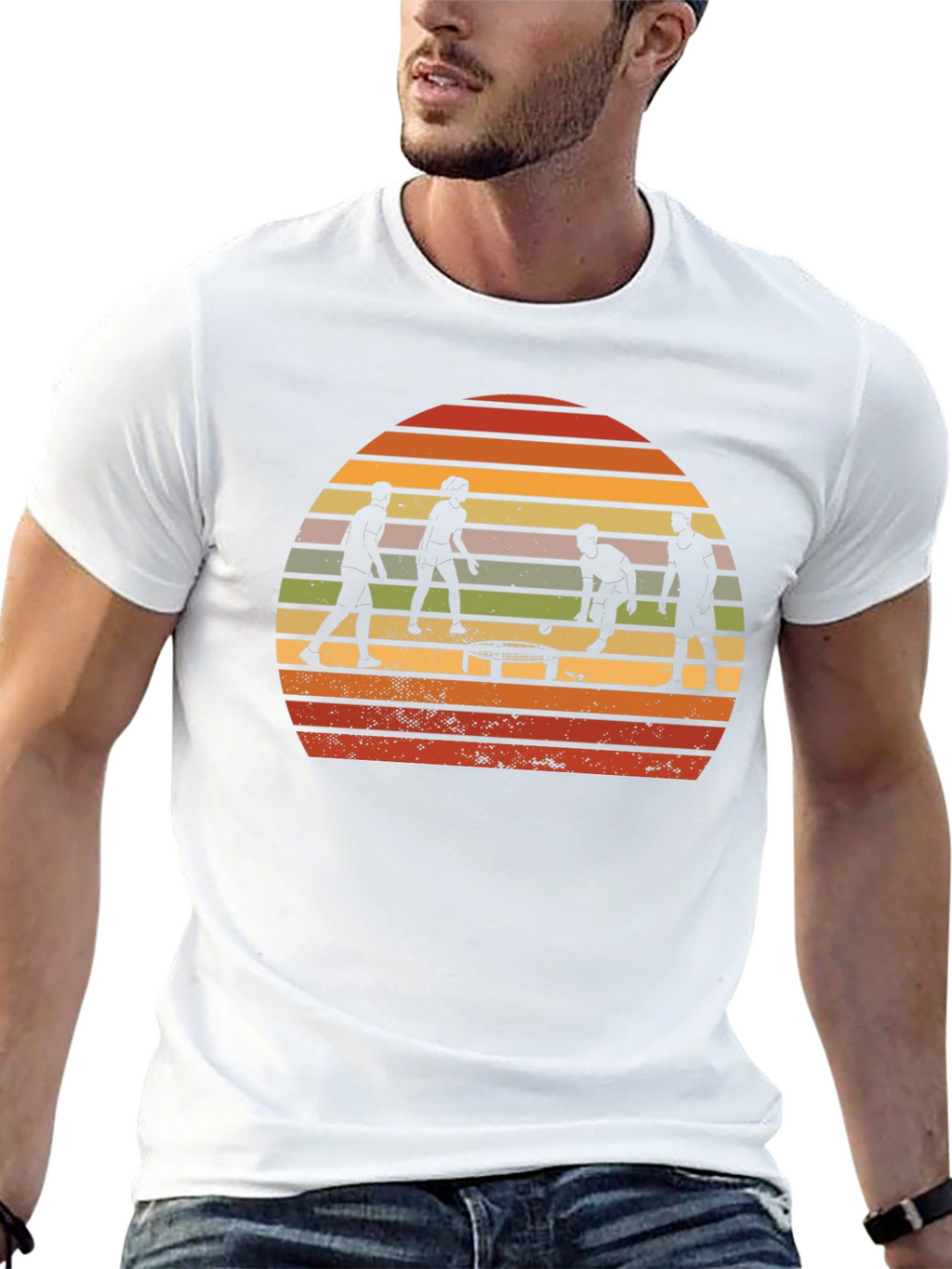 Retro Spikeball T-Shirt - Sunset Silhouette Design