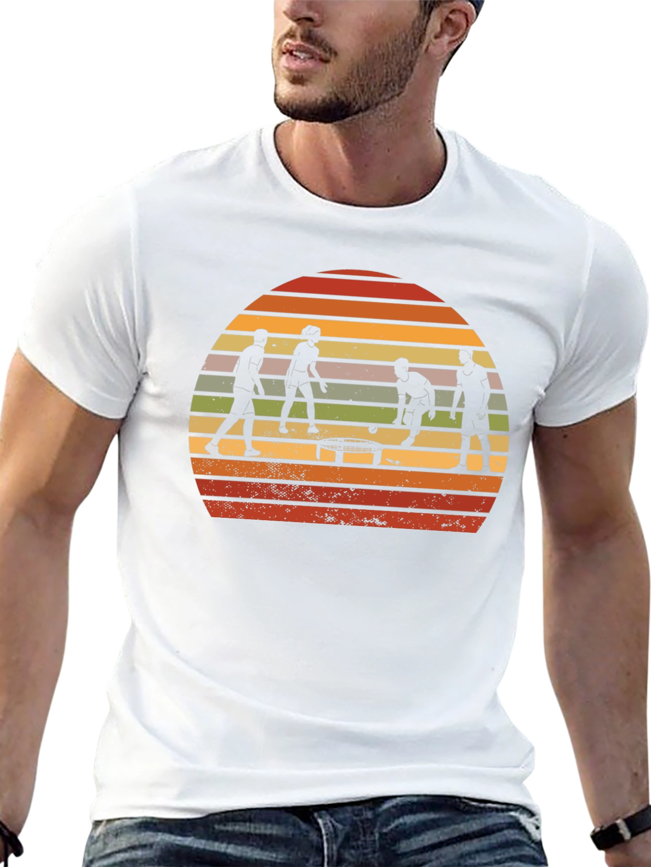 Retro Spikeball T-Shirt - Sunset Silhouette Design