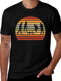 Retro Spikeball T-Shirt - Sunset Silhouette Design
