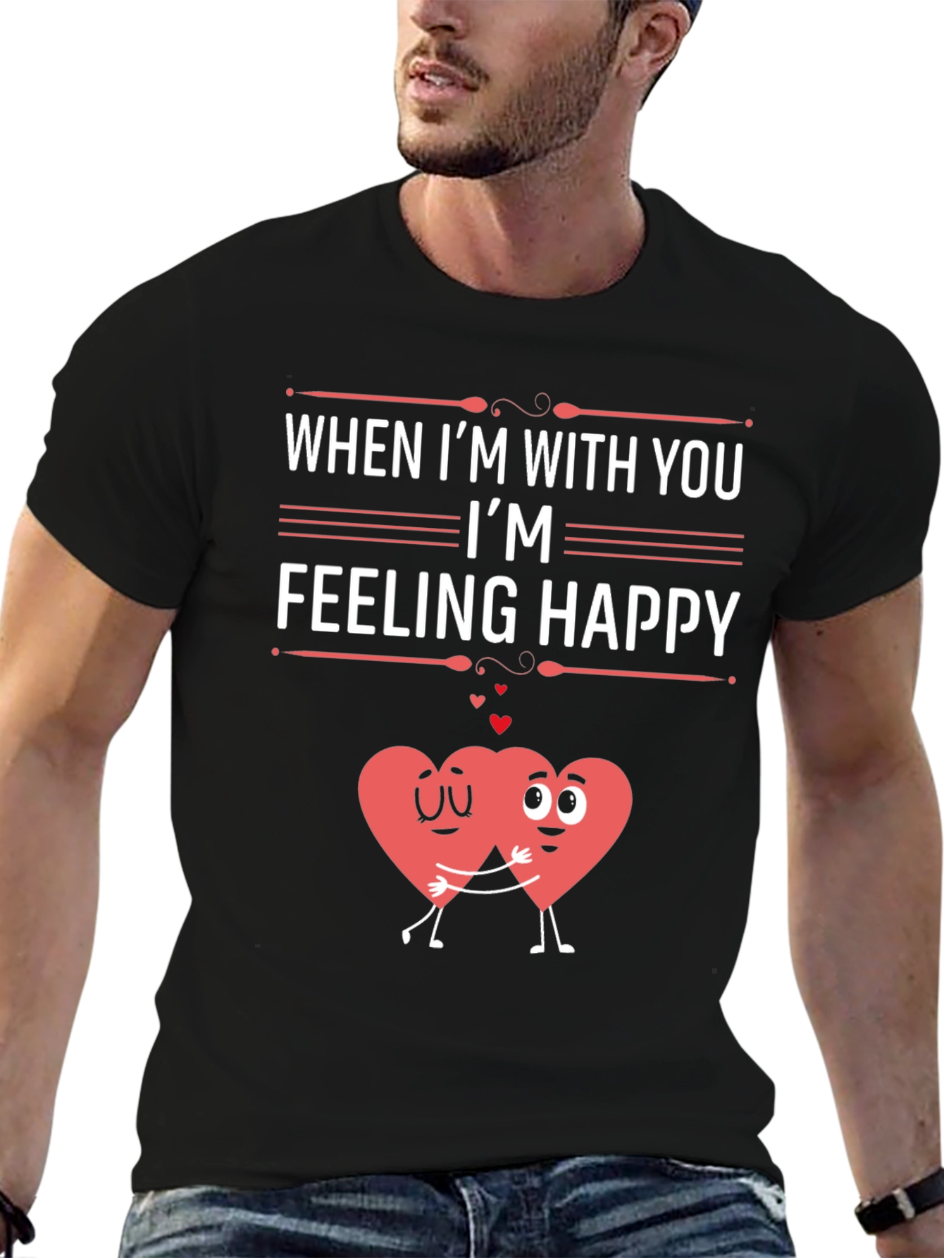 Feeling Happy Graphic T-Shirt - Valentines Day